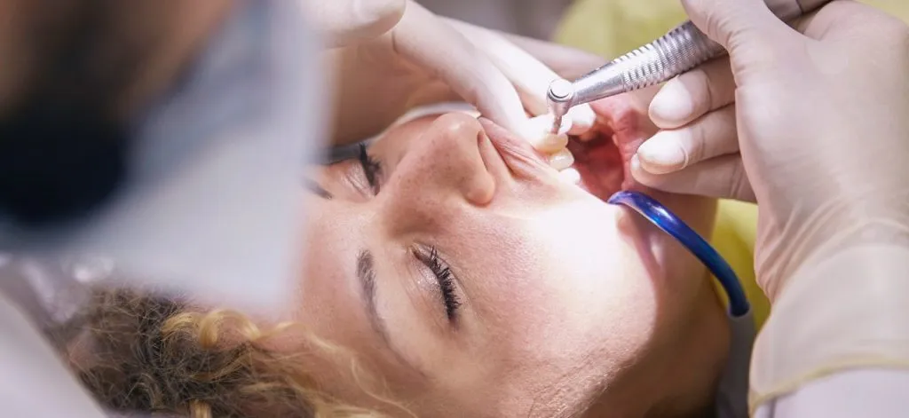 Person getting dental exam